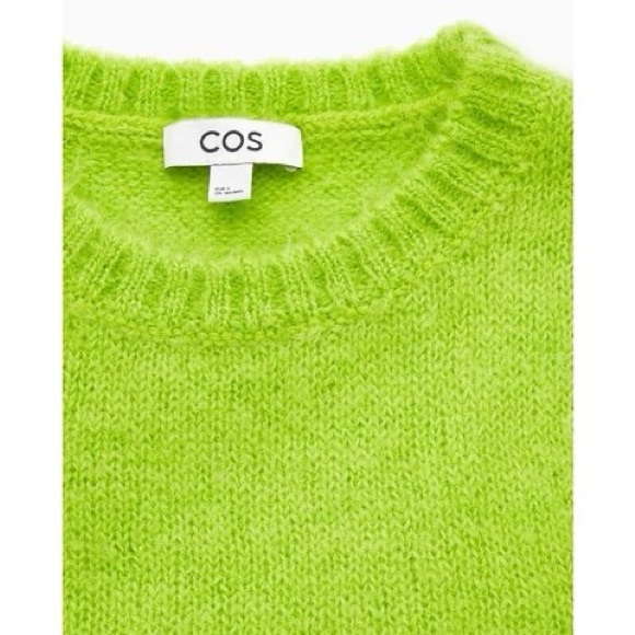 COS Sweater Vest Mohair Knitted Tank Small Lime Green lightweight - Picture 4 of 8